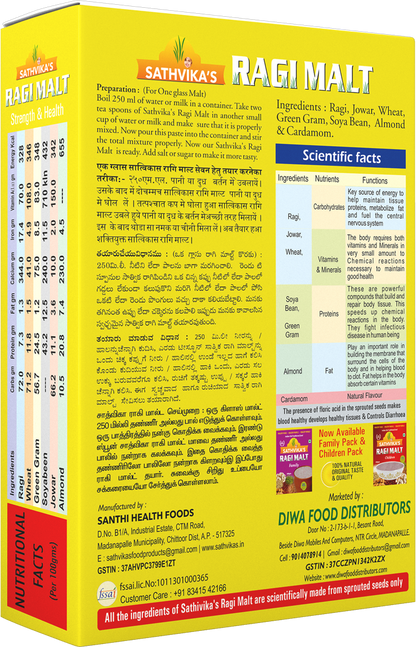 Sathvikas Ragi Malt Diabetic