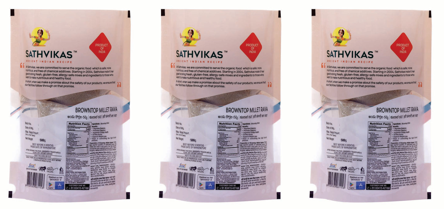 Sathvikas Andu Korralu / Brown Top Millet  Ravva