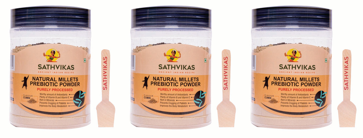 Sathvikas Natural Millets Prebiotic Powder (Cumin Flavour) 
