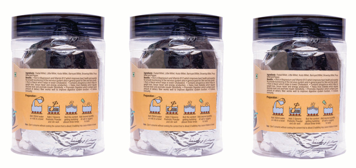 Sathvikas Natural Millets Prebiotic Powder (Cardamom Flavour) 