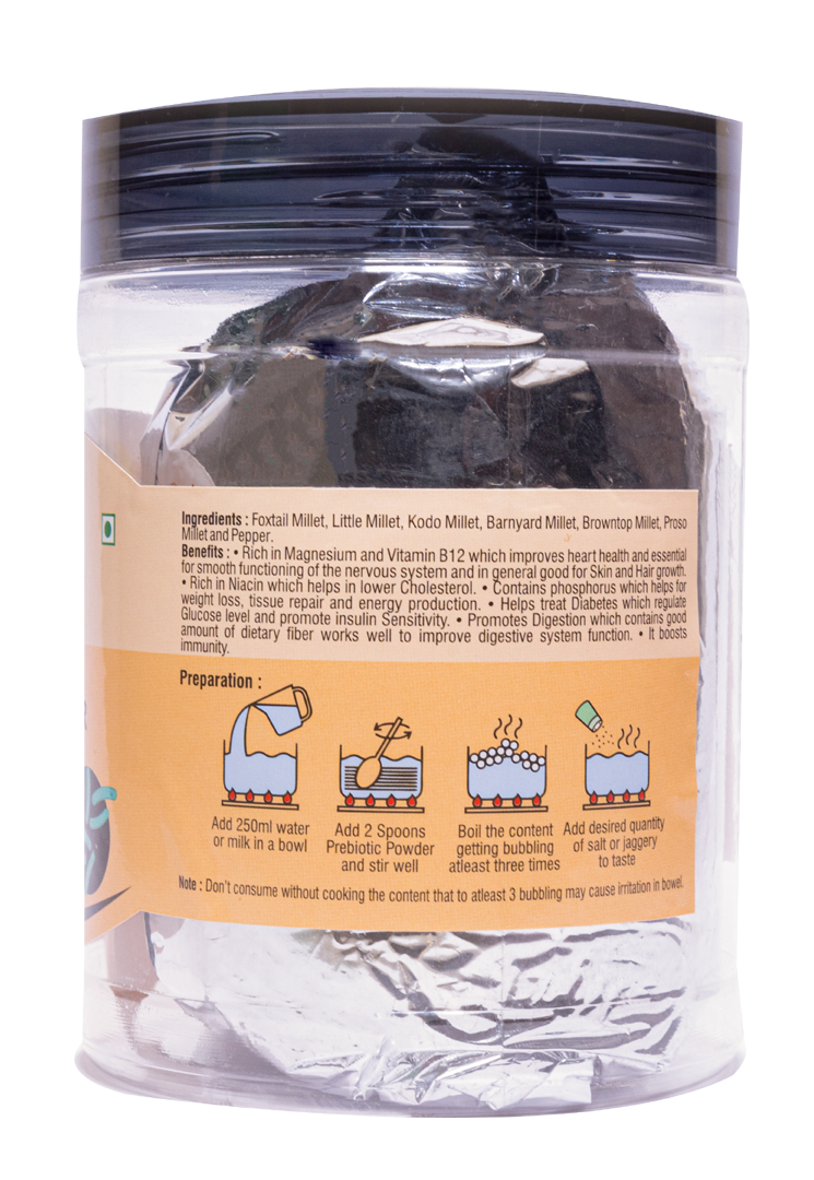 Sathvikas Natural Millets Prebiotic Powder (Cardamom Flavour) 