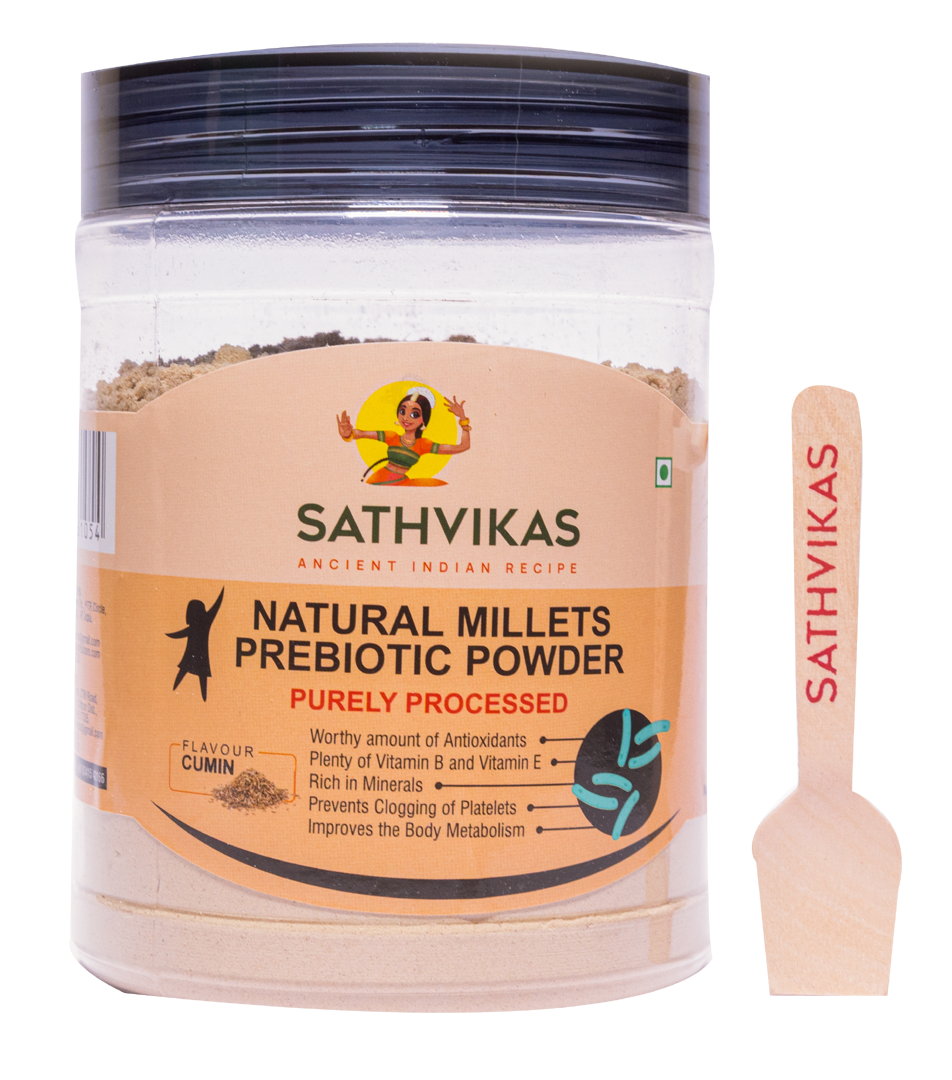 Sathvikas Natural Millets Prebiotic Powder (Cumin Flavour) 
